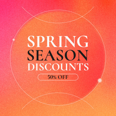 Instagram Post Creator with a Gradient Background for a Spring-Season Discounts Ad 4231h-6182