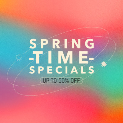 Instagram Post Template with a Colorful Background for a Spring Sale