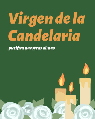 Instagram Post Creator with Illustrated Candles and Flowers for Dia de la Candelaria