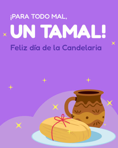 Instagram Post Generator Featuring a Tamal Illustration for Dia de la Candelaria 4926n-6171