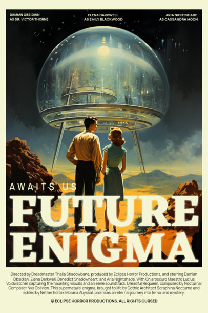 Art Print Design Maker an Illustrated Retro Graphic Inspired by an Alien Film