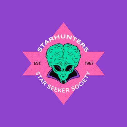 Logo Generator with an Alien Overlord Illustration for an UFO Seeking Group