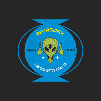 Logo Creator for an UFO Seeking Club Featuring an Alien Illustration