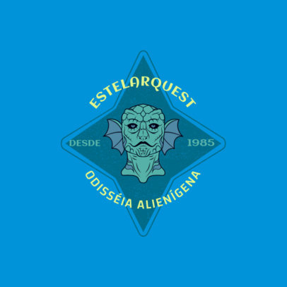 Space Encounters Club Logo Maker Featuring an Illustrated Martian Character