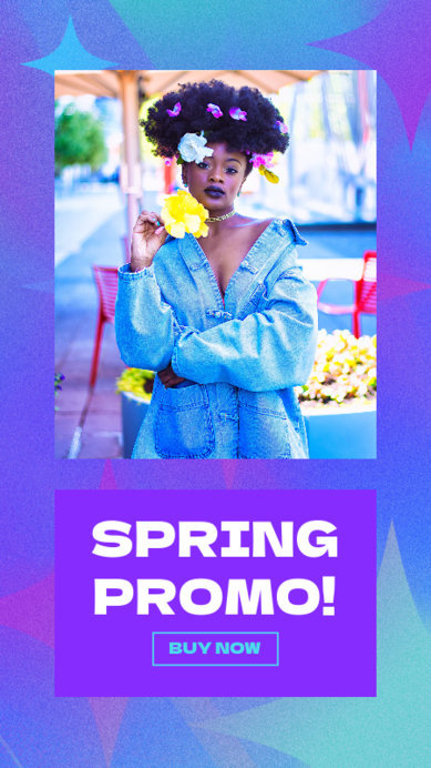 Instagram Story Creator Featuring a Background with Star Graphics for a Spring Sale