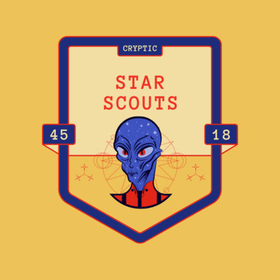 Logo Maker for an Alien-Seeking Group Featuring an Emblem with a Martian