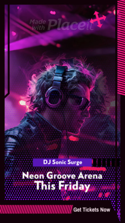 Instagram Story Video Template Featuring Cool Animations for a DJ Show 2543d 7639-el1
