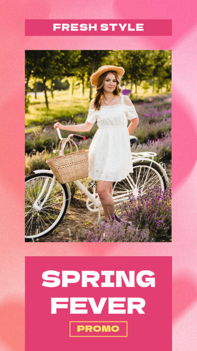 Instagram Story Generator for a Spring Promo Ad Featuring a Picture of a Woman in a Bike 6182a
