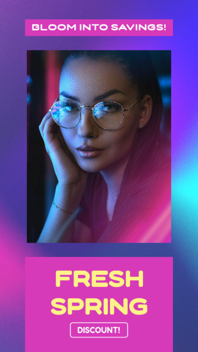 Instagram Story Maker with a Neon-Colored Background for a Spring Sale Ad