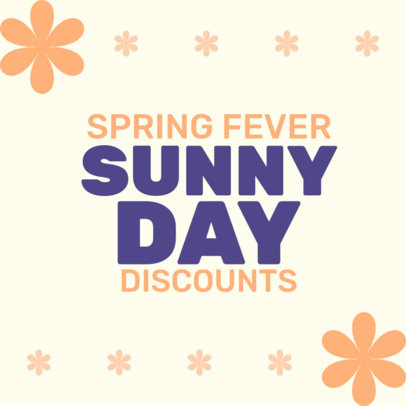 Instagram Post Generator with Flower Silhouettes for a Spring Discounts Ad 5815j-6182