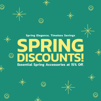 Instagram Post Maker with Smiling Faces for a Spring Discounts Ad 4169j-6181