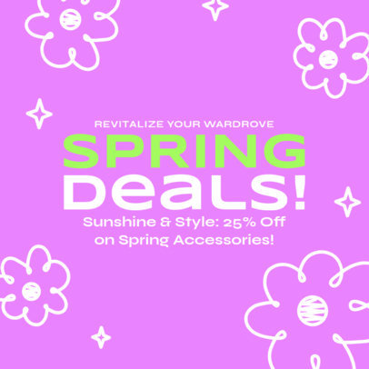 Instagram Post Generator with Flower Doodles for a Spring Sale