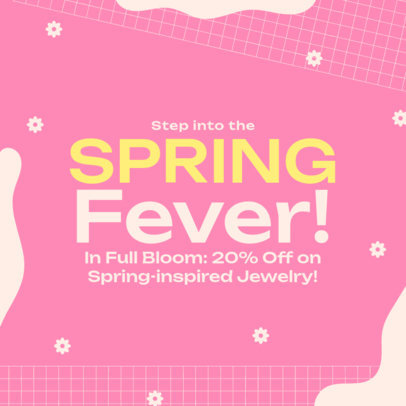 Instagram Post Template with Small Flower Graphics for a Jewelry Spring Sale 4169m-6181