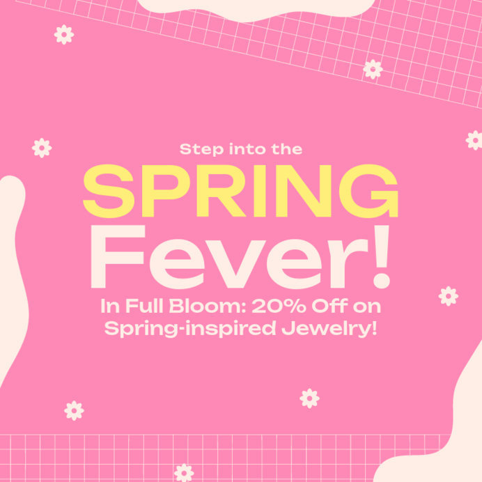 Instagram Post Template with Small Flower Graphics for a Jewelry Spring Sale