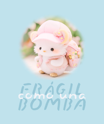 Illustrated T-Shirt Design Generator Featuring a Cute Animal Inspired by Calico Critters