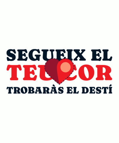 T-Shirt Design Creator With a Heart Illustration and a Spanish Phrase