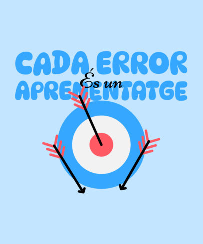 T-Shirt Design Template Featuring a Target Graphic and a Catalan Quote