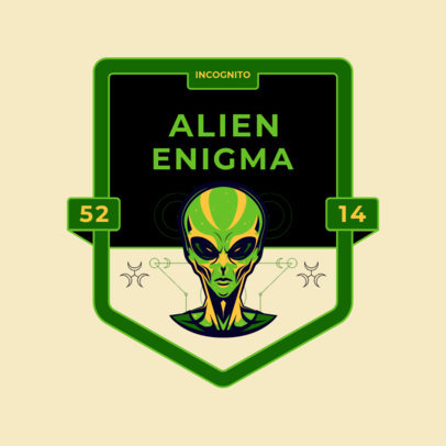 Alien-Seeking Club Logo Template Featuring an Emblem with a Martian