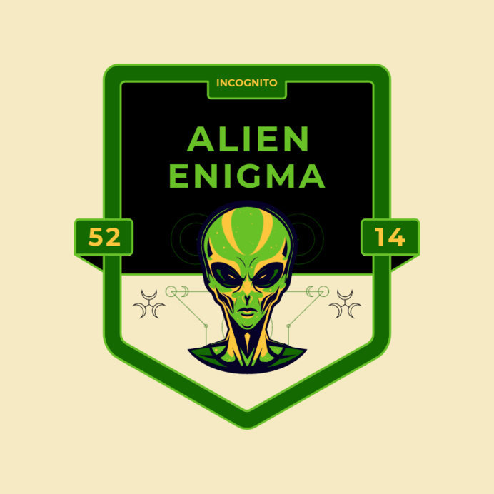 Alien-Seeking Club Logo Template Featuring an Emblem with a Martian