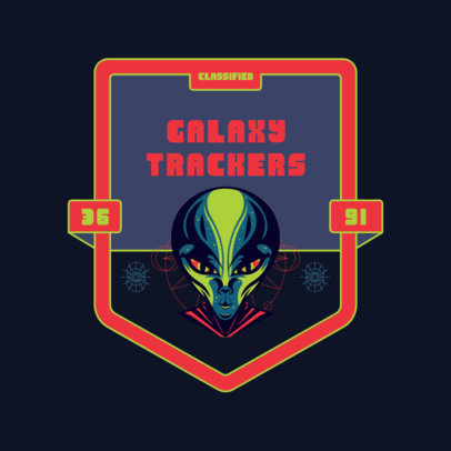 Logo Maker for an Alien-Tracking Squad Featuring a Martian Illustration