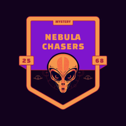 Alien-Seeking Group Logo Generator Featuring an Emblem with a Martian Head