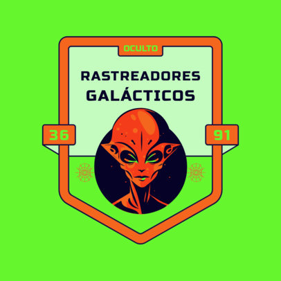 Alien-Seeking Organization Logo Generator with an Illustrated Humanoid