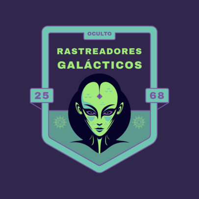 Online Logo Maker Featuring an Emblem with an Alien for a UFO-Tracking Club