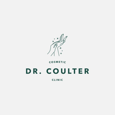 Cosmetic Clinic Logo Template Featuring Illustrated Hands