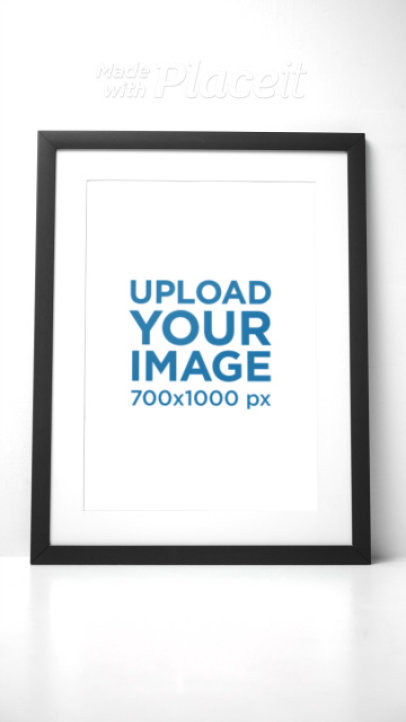 Video of an Art Print Frame Placed on a White Wall 7615v