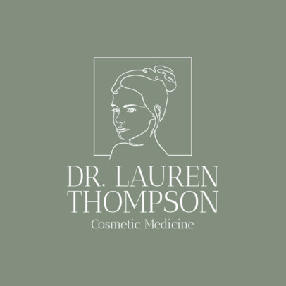 Beauty Clinic Logo Maker Featuring a Single Line Woman's Face Illustration