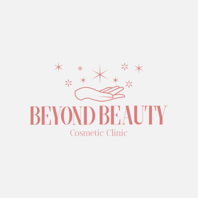 Logo Creator for a Cosmetic Clinic Featuring an Illustrated Hand with Sparkles