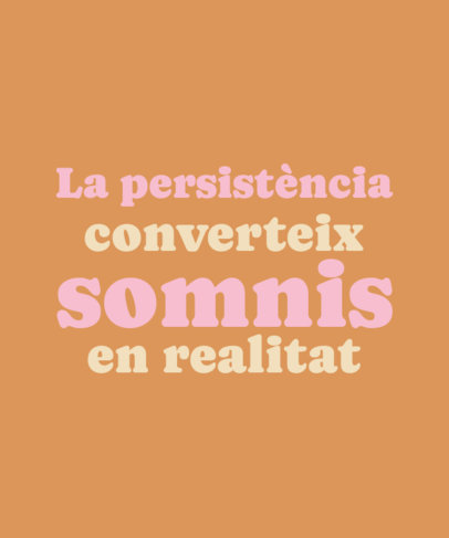 T-Shirt Design Template Featuring Bold Typefaces and a Catalan Phrase