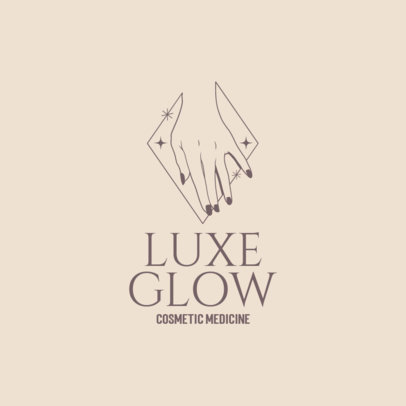 Logo Maker with an Illustrated Woman's Hand for an Aesthetic Clinic