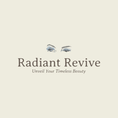 Logo Template Featuring Illustrated Woman's Eyes for a Beauty Clinic