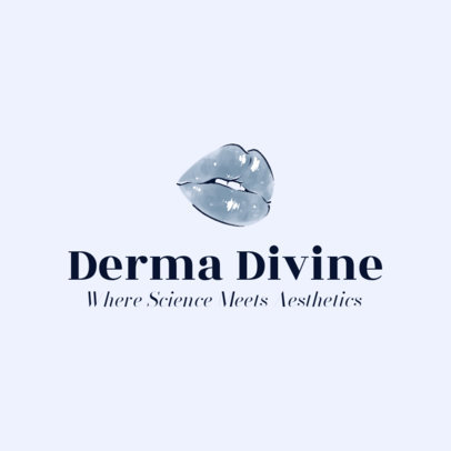 Beauty Clinic Logo Creator Featuring Illustrated Glossy Lips
