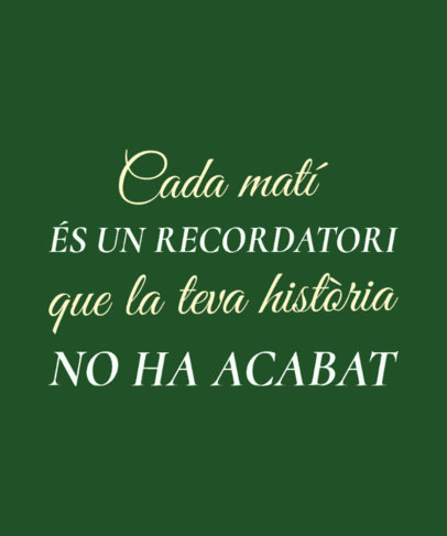 Cultural T-Shirt Design Template With a Motivational Catalan Quote 3176l-6185