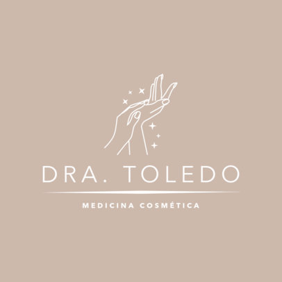 Logo Template Featuring Illustrated Hands with Sparkles for a Cosmetic Clinic