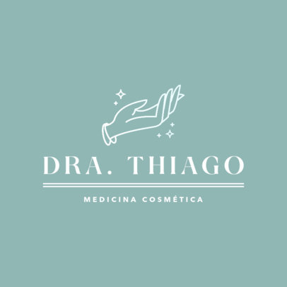 Cosmetic Medicine Logo Template Featuring an Illustrated Hand with Stars