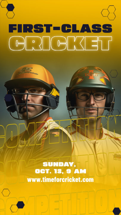 Instagram Story Generator Featuring a Cricket Match Ad 6297a