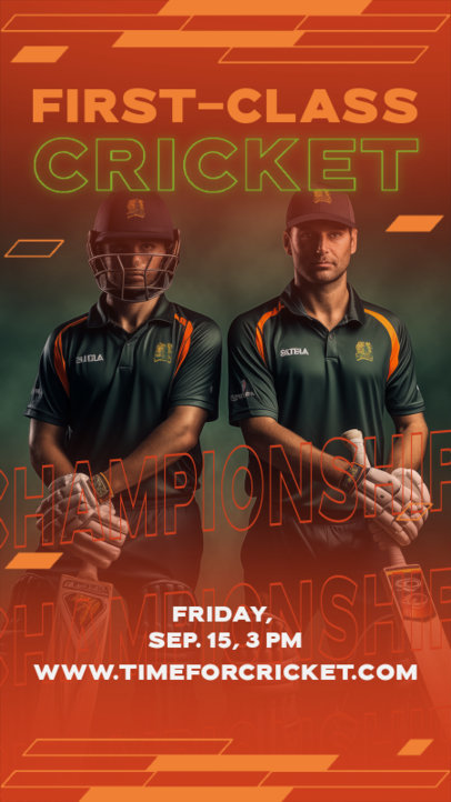 Instagram Story Maker with Cricket Players to Advertise an Upcoming Game 6297b