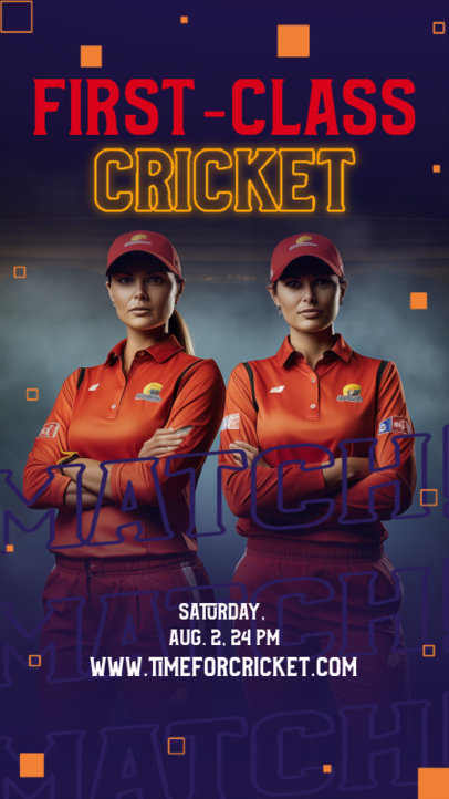 Instagram Story Creator to Promote a Women's Cricket Game 6297c