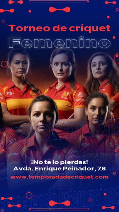 Instagram Story Generator for a Women's Cricket Championship Ad 6297e