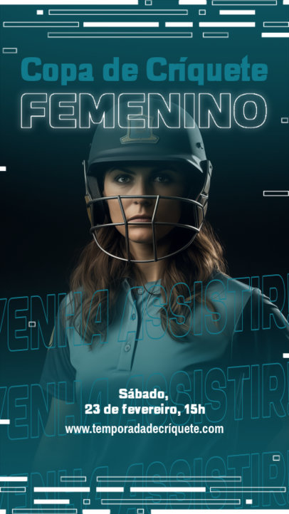 Instagram Story Creator Promoting a Women's Cricket Cup 6297g