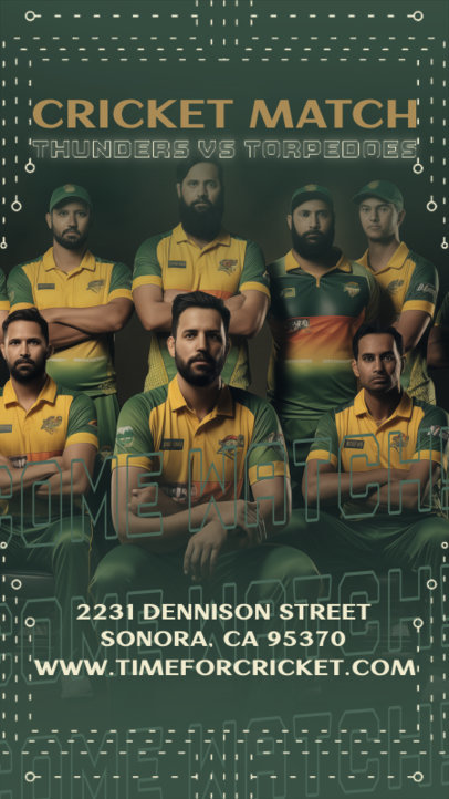 Instagram Story Creator for a Friendly Cricket Game Ad 6297k