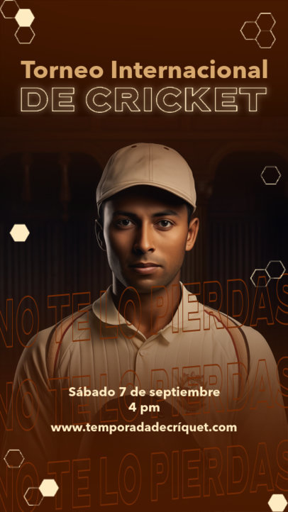 Instagram Story Maker with a Cricket Player Graphic for an International Cup 6297n