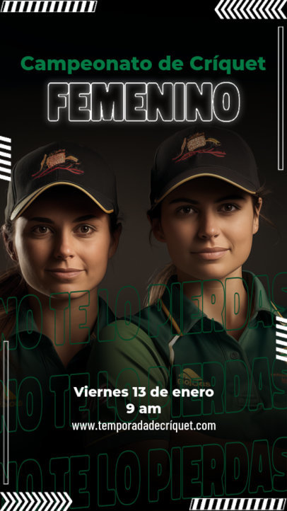 Instagram Story Maker to Promote a Women's Cricket Tournament 6297f