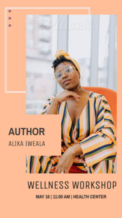 Instagram Story Video Maker for a Wellness Workshop With a Peach Fuzz-Inspired Aesthetic