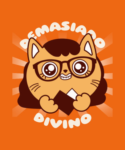 T-Shirt Design Maker with a Funny Kitten with Glasses Inspired by Ugly Betty