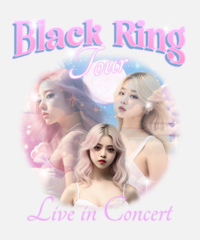 T-Shirt Design Generator With a Black Pink-Inspired Theme for Concert Merch