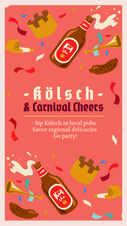 Instagram Story Template With Beer Graphics for the Cologne Carnival